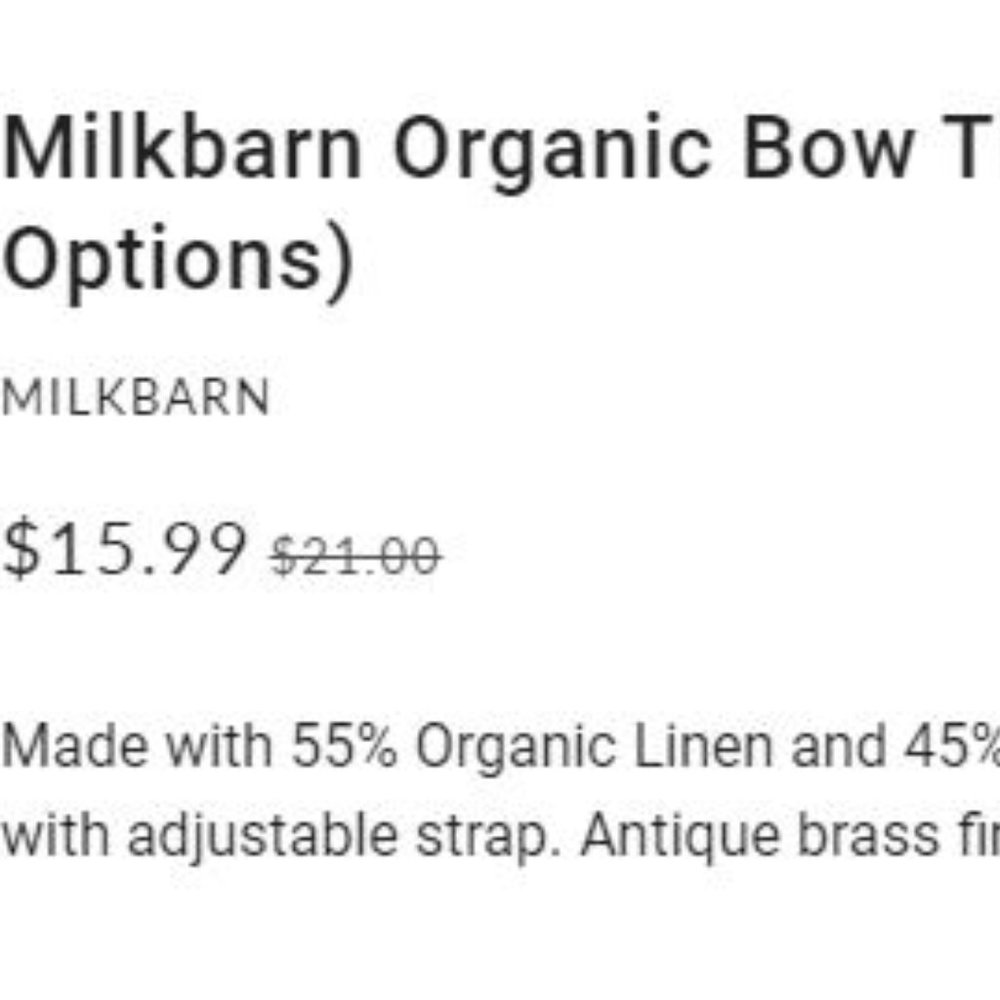 Milkbarn Organic White with Yellow Linen and Cotton Giraffes Bow Tie NWOT - Picture 6 of 7